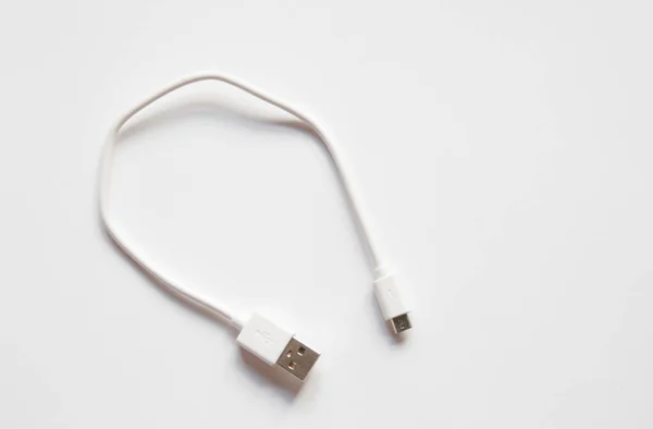 Usb Cable Mini Usb White Background — Stock Photo, Image