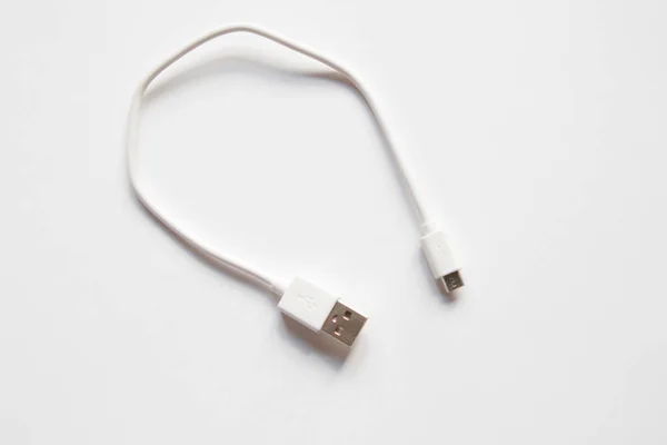 Usb Cable Mini Usb White Background — Stock Photo, Image
