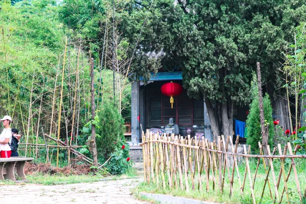 Dengfeng Çin Ağustos 2018 Bambu Çit Geçidi Şaolin Manastırı Nda — Stok fotoğraf