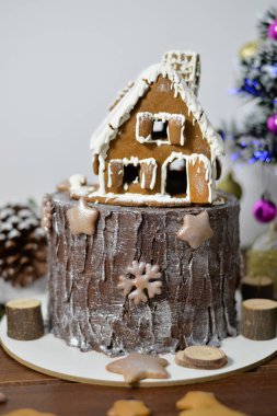 zencefil ekmek ev en iyi, Noel dekorasyonu ile pasta 