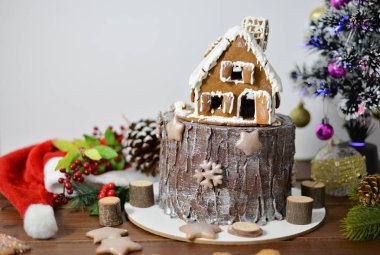 zencefil ekmek ev en iyi, Noel dekorasyonu ile pasta 