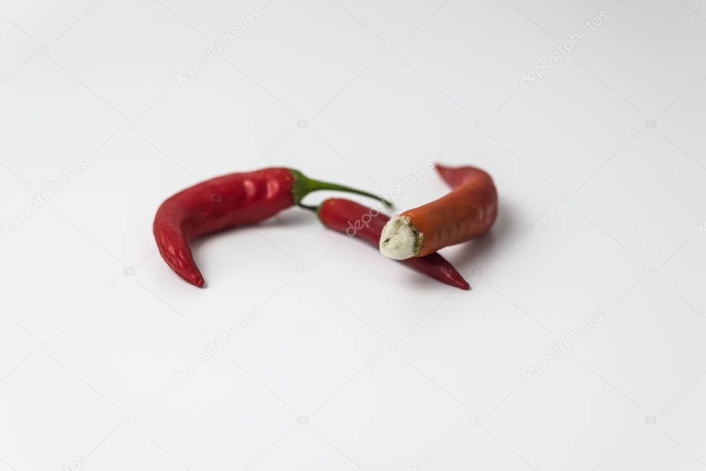 ugly red hot chilli pepper with mold