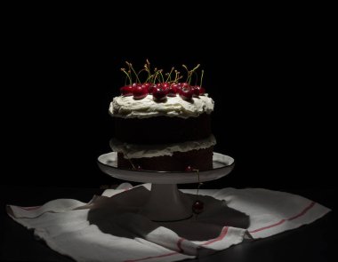 Farklı ışık spektrumlu çikolatalı kek 