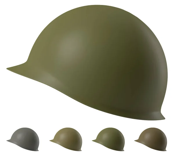 Casque Militaire Isolé Sur Fond Blanc — Image vectorielle