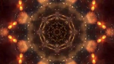 4 k altın hipnotik rahatlatıcı Techno mozaik Kaleidoscope arka plan görüntüleri altın