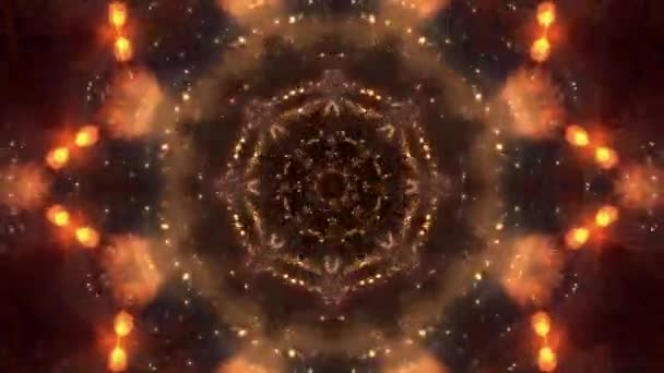 Golden Hypnotic Relaxing Techno Mosaic Caleidoscópio Fundo Filmagem Ouro — Vídeo de Stock