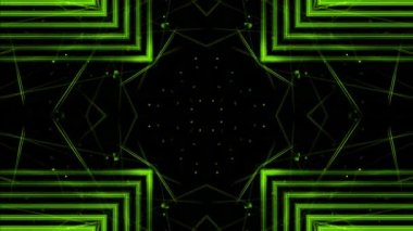 4 k yeşil animasyon hipnotik soyut Techno mozaik Kaleidoscope arka plan görüntüleri rahatlatıcı