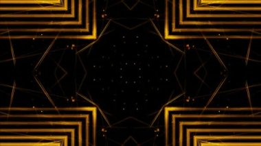 4 k altın animasyon hipnotik soyut Techno mozaik Kaleidoscope arka plan görüntüleri rahatlatıcı
