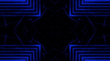 4 k mavi animasyon hipnotik soyut Techno mozaik Kaleidoscope arka plan görüntüleri rahatlatıcı