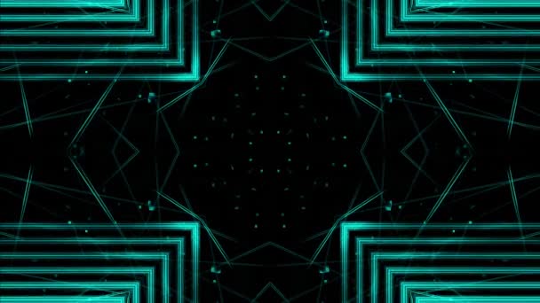 Aqua Animation Hypnotic Relaxing Abstract Techno Mosaic Kaleidoscope Background Footage — Stock Video