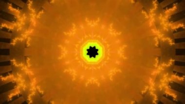 4 k altın güneş hipnotik soyut Techno mozaik Kaleidoscope arka plan görüntüleri rahatlatıcı