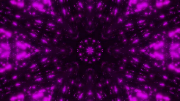 Magenta Stars Hypnotisch Entspannend Techno Mosaik Kaleidoskop Hintergrundaufnahmen — Stockvideo