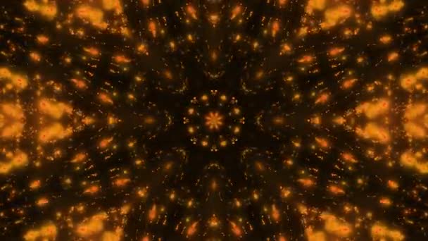 Gold Stars Hypnotic Relaxing Techno Mosaic Kaleidoscope Background Footage — Stock Video