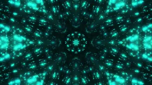 Aqua Stars Hypnotic Relaxing Techno Mosaic Kaleidoscope Background Footage — Stock Video