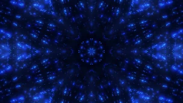 Blue Stars Hypnotic Relaxing Techno Mosaic Kaleidoscope Background Footage — Stock Video