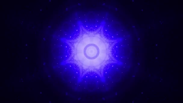 Blue Kaleidoscope Hypnotic Relaxing Abstract Techno Mosaic Imagens Fundo — Vídeo de Stock