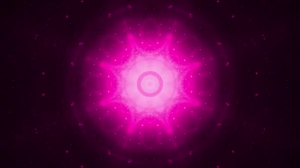 Magenta Kaleidoscope Гипнотический Расслабляющий Абстрактный Techno Mosaic Background — стоковое видео