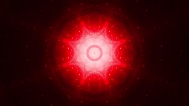 Kırmızı Kaleidoscope Hipnotik Soyut Techno Mozaik Arka Plan Görüntüleri Rahatlatıcı — Stok video