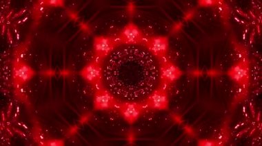 Soyut Techno mozaik Kaleidoscope arka plan görüntüleri rahatlatıcı 02 Animasyon hipnotik 4 k kırmızı yıldız