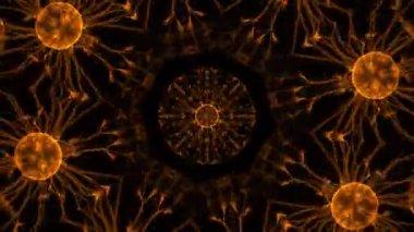 4 k altın plazma topu 01 hipnotik soyut Techno mozaik Kaleidoscope arka plan Video görüntüleri rahatlatıcı