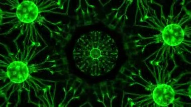 4 k yeşil plazma topu 01 hipnotik soyut Techno mozaik Kaleidoscope arka plan Video görüntüleri rahatlatıcı