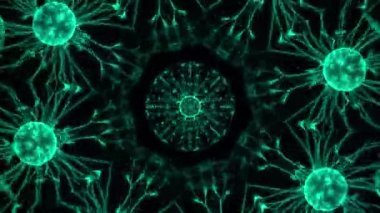 4 k Aqua plazma topu 01 hipnotik soyut Techno mozaik Kaleidoscope arka plan Video görüntüleri rahatlatıcı