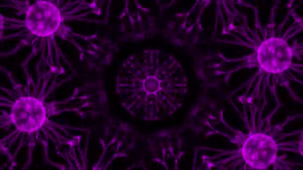 Magenta Plasma Ball Hypnotisch Entspannend Abstrakt Techno Mosaik Kaleidoskop Hintergrund — Stockvideo