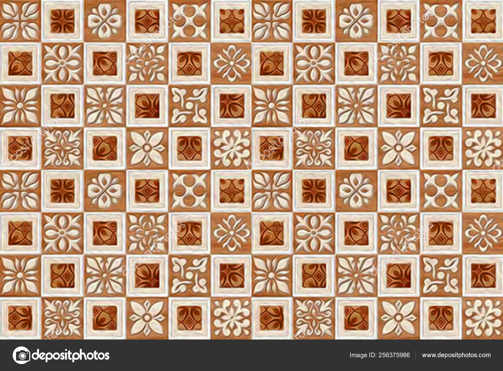 Arts Wall Decorative Tiles Design Background Stock Photo by
