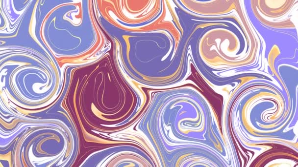 カラフルな波の液体塗料大理石のテクスチャ背景インテリア家の装飾壁紙の背景 — ストック動画