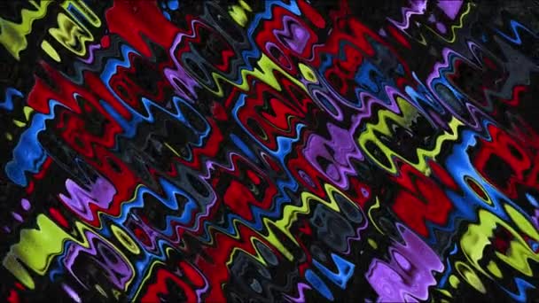 Bunt Schwarz Welle Flüssigkeit Farbe Marmor Texturen Hintergrund Innen Außen — Stockvideo