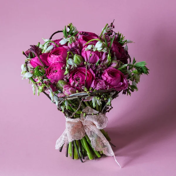 Beautiful Bunch Flowers Close Holiday — Stock Photo, Image