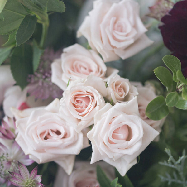 Beautiful bunch of flowers, close up. Decor