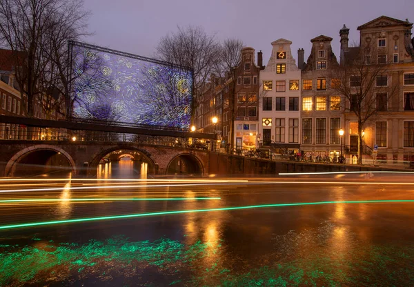 Amsterdam Holland Januari 2019 Dit Het Beeld Van Grachten Van — Stockfoto