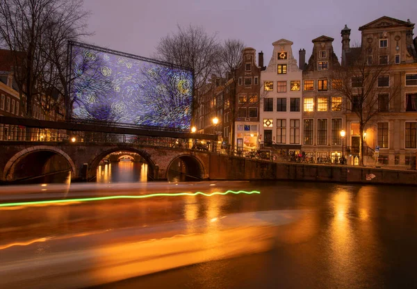 Amsterdam Holland Januari 2019 Dit Het Beeld Van Grachten Van — Stockfoto