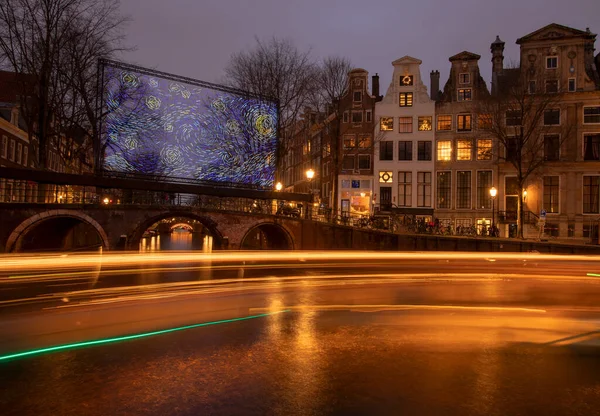 Amsterdam Holland Januari 2019 Dit Het Beeld Van Grachten Van — Stockfoto