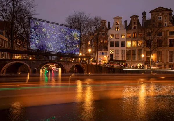 Amsterdam Holland Januari 2019 Dit Het Beeld Van Grachten Van — Stockfoto