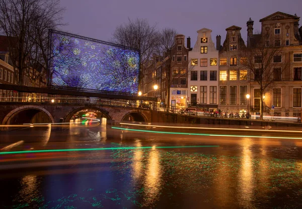 Amsterdam Holland Januari 2019 Dit Het Beeld Van Grachten Van — Stockfoto