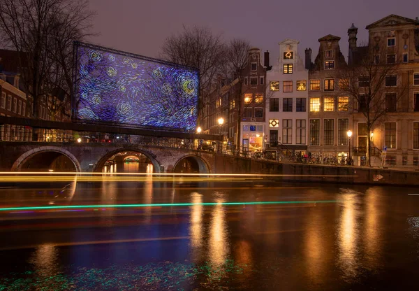 Amsterdam Holland Januari 2019 Dit Het Beeld Van Grachten Van — Stockfoto