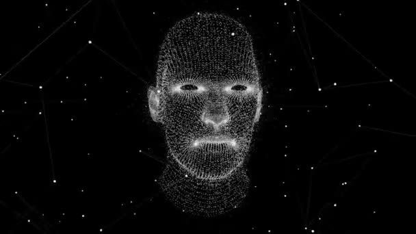 仮想人間の頭 モーション グラフィックス — ストック動画