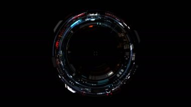 Son derece detaylı Cyborg göz / renkli Futuristic arabirimi / bilim-kurgu teknolojisi. Sorunsuz döngü