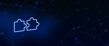 İş takım çalışması, Puzzle parçaları, büyük resmi temas bizi, açılış sayfası arka plan, kapak sayfası