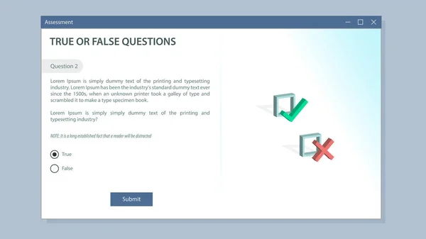 Assessment Template Multiple Choice Questions Questionnaire Check Your Understanding Check — Stock Vector