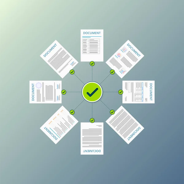 Compliance Concept Document Status Documentation Steps Policies Regulation — Stock Vector
