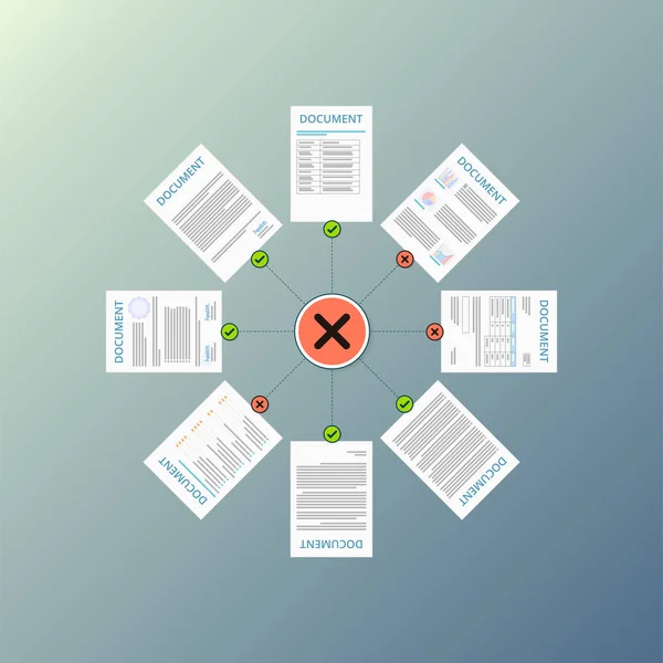 Концепция Соответствия Статус Документа Шаги Документации Регулирование Политики — стоковый вектор