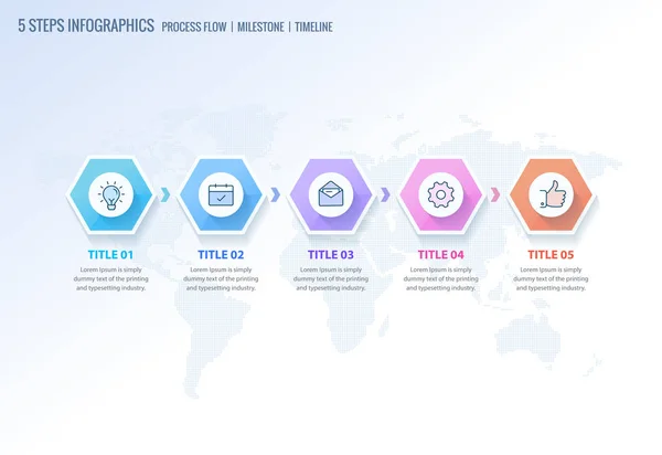 Process Workflow Infographics Options Steps Process Diagram Timeline Infographics Business — Stock Vector