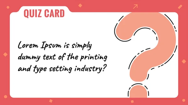 Quiz Card Question Mark Quiz Game Template Background Vote Team — Image vectorielle