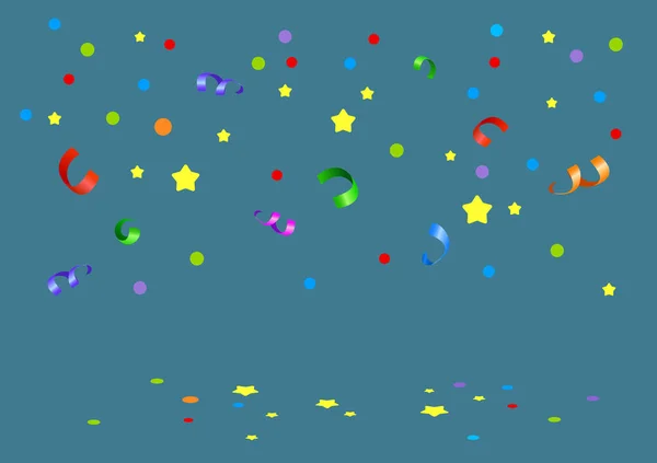 Vector Illustration Multi Colored Confetti Stars Firecracker Holiday — Stock Vector