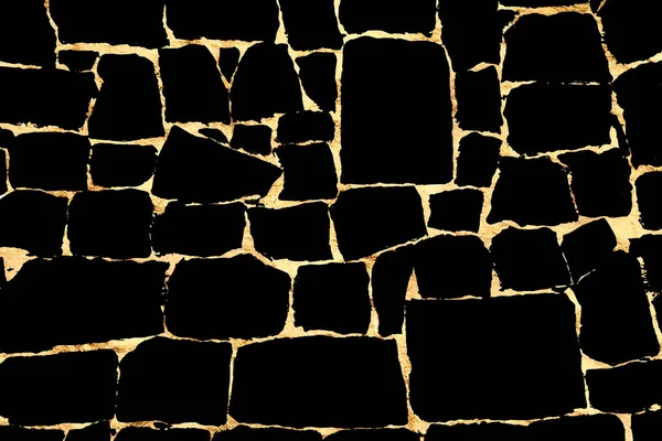 Vector grunge guld textur isolerade på svart. Patina scratch gyllene bakgrund. — Stock vektor