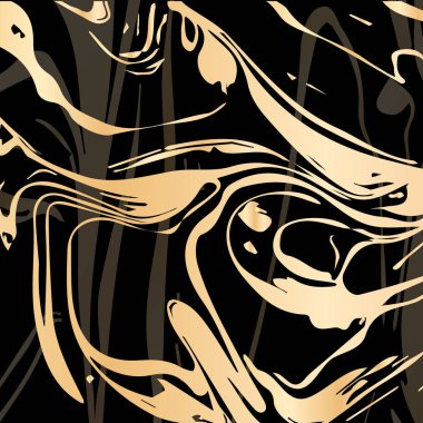 El vektör çizim mürekkep Ebru doku çizilmiş. Siyah ve altın tasarım şablonu parti, davet, web, afiş, Doğum günü, düğün, kartvizit için.