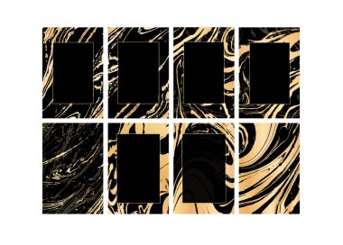 Vektör siyah ve altın set parti, davet, web, afiş, Doğum günü, düğün, kartvizit tasarım şablonunda. Altın arka plan.